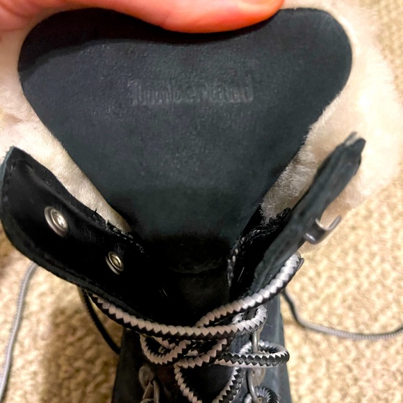 Timberland navy genuine suede & shearling fur boots - Picture 11 of 16